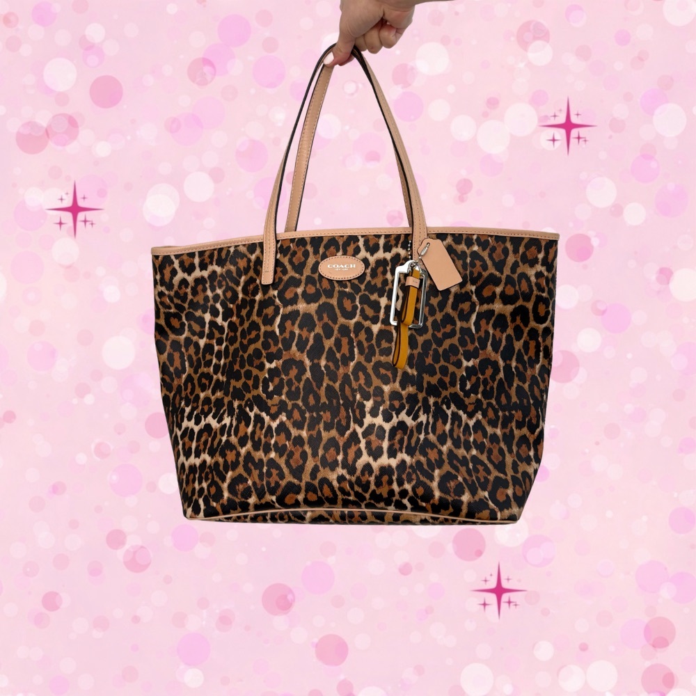 SOLD - Coach Leopard Print Tote Bag | Style F32894